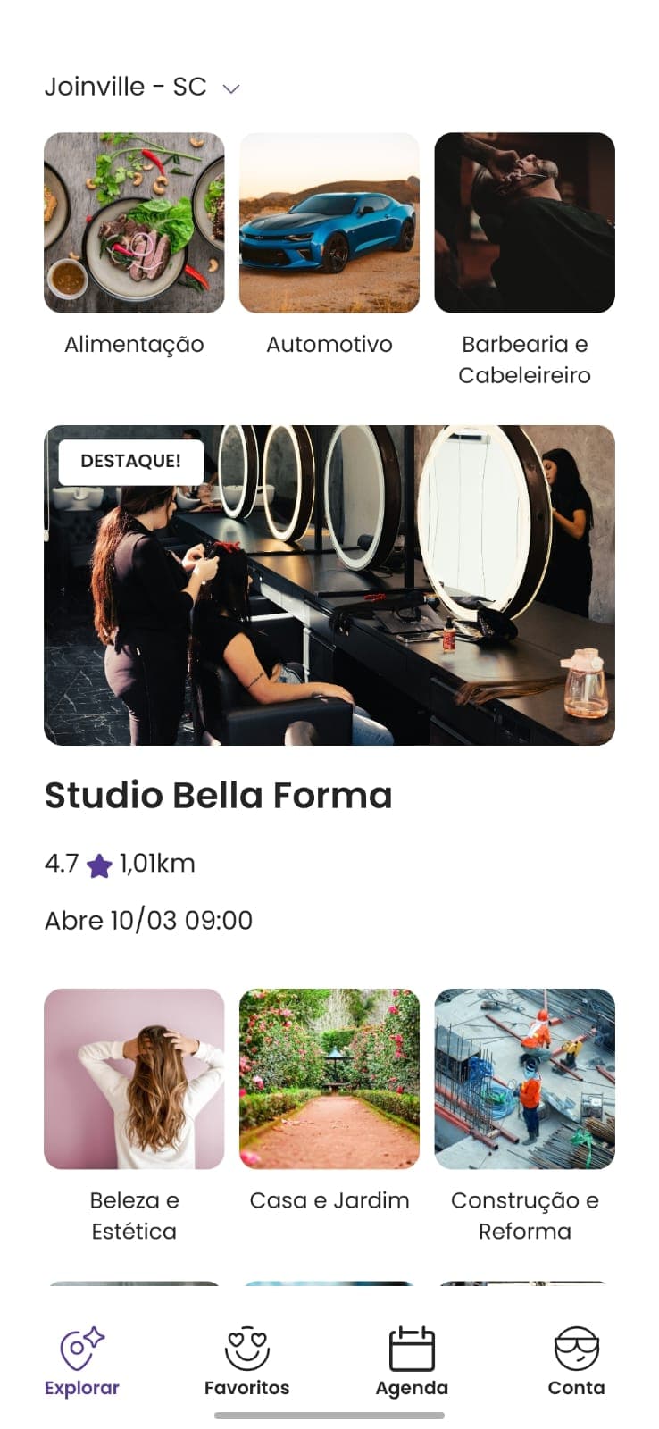 Tela de busca do cliente